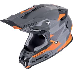 Motokroso šalmas Scorpion VX-16 EVO AIR ROD pilkai oranžinis