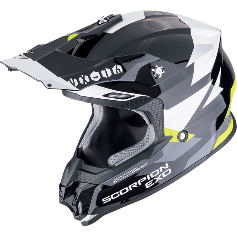 Motokroso šalmas Scorpion VX-16 EVO AIR ROD juoda-fluo geltona