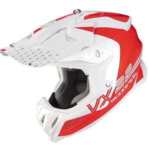 Motokroso šalmas Scorpion VX-22 Air Ares baltai raudonas
