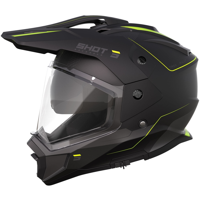 Enduro motociklininko šalmas Shot Trek Max Vision Rally matinis juodas-fluo geltonas