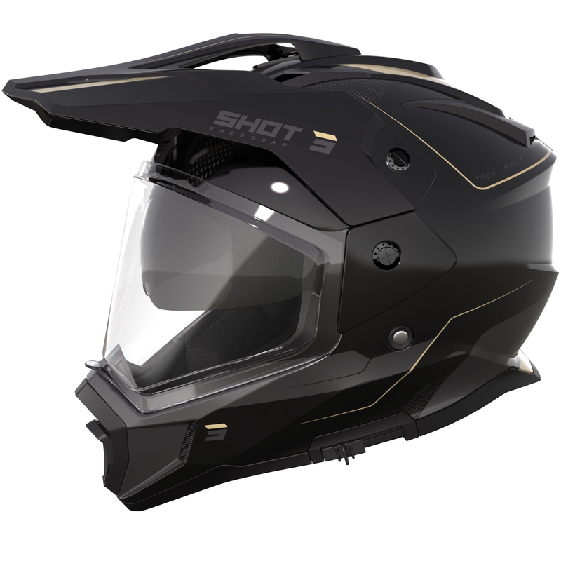 "Enduro" motociklininko šalmas Shot Trek Max Vision Rally Gloss Black and Sand