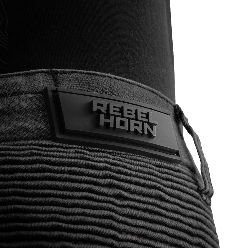 Rebelhorn Revolt viensluoksniai juodi motociklininko džinsai