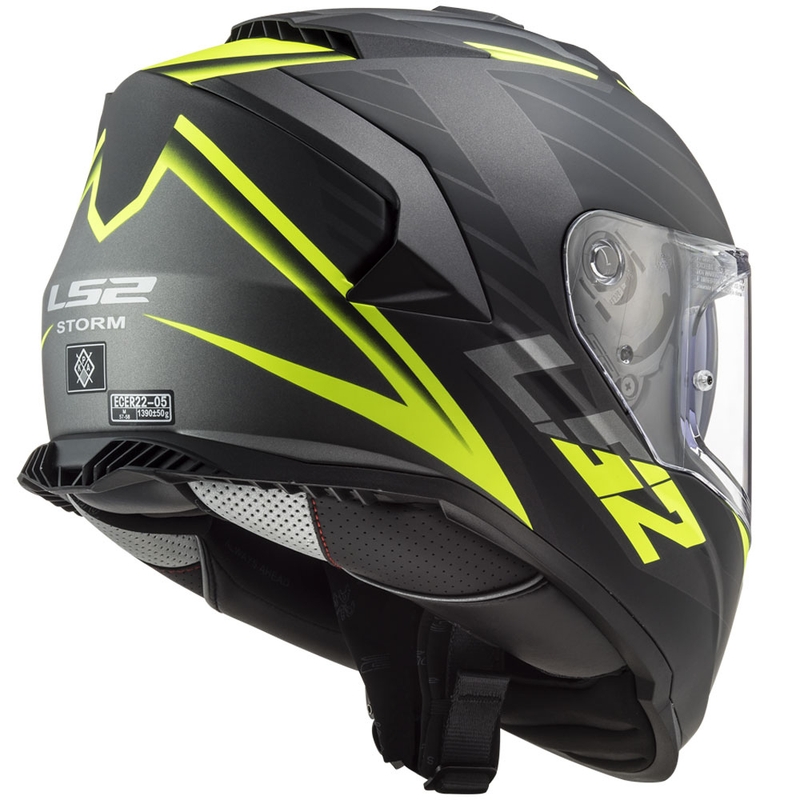 LS2 FF800 Storm II Nerve juoda-fluo geltona integralus motociklininko šalmas