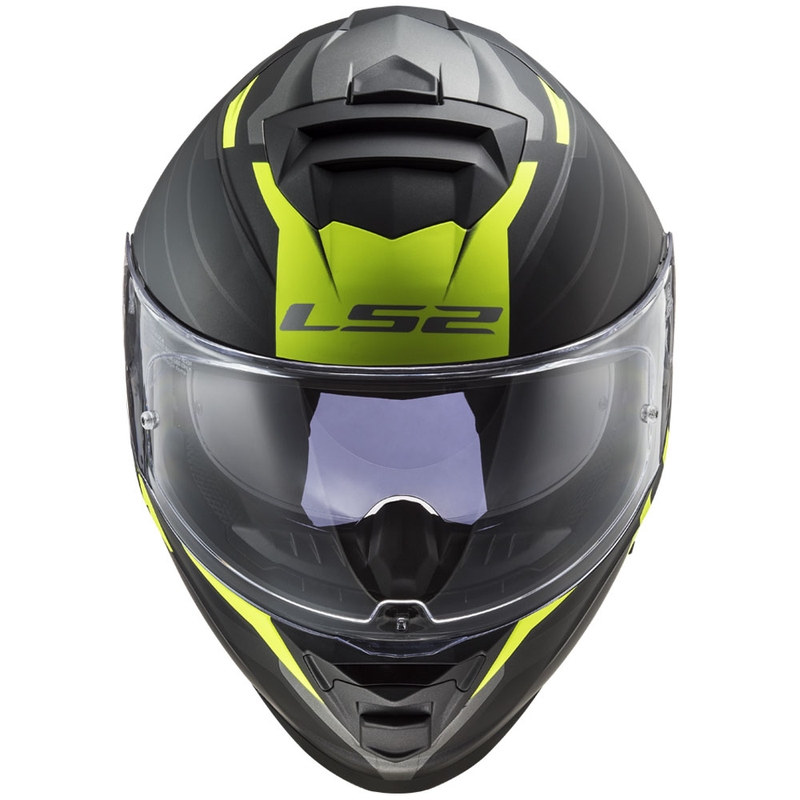 LS2 FF800 Storm II Nerve juoda-fluo geltona integralus motociklininko šalmas