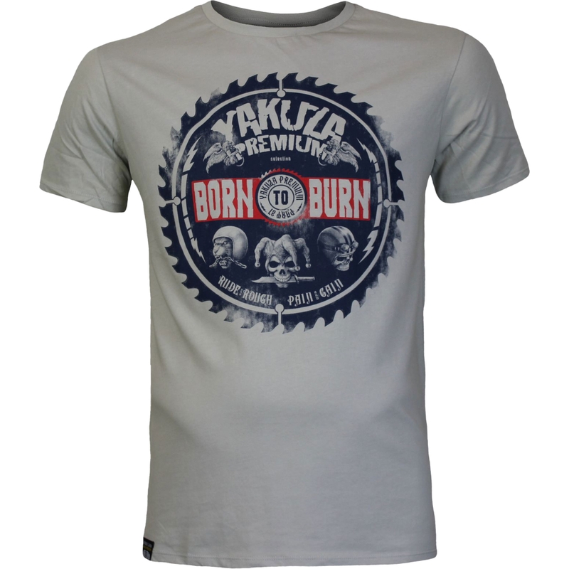 Marškinėliai Yakuza Premium 3913 pilki