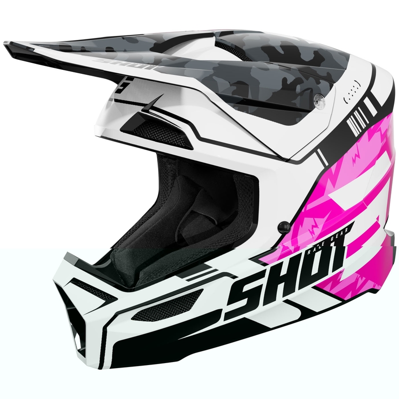 Vaikų motokroso šalmas Shot Furious Flash Glossy Pink