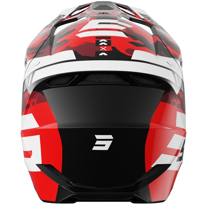 Vaikiškas motokroso šalmas Shot Furious Flash blizgus raudonas