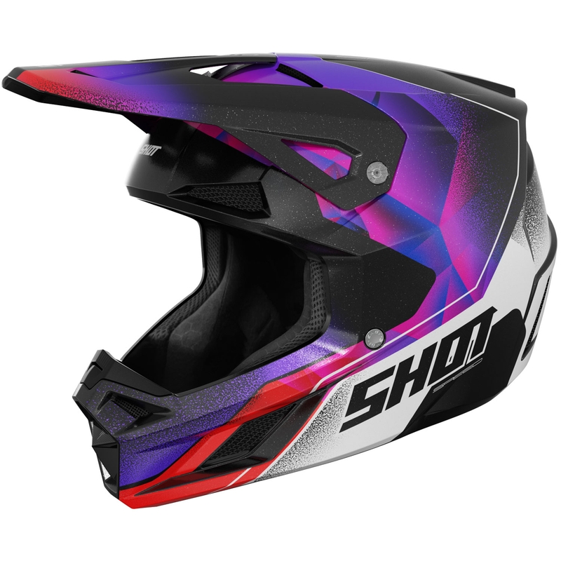 Vaikiškas motokroso šalmas Shot Speed Olymp pearl purple