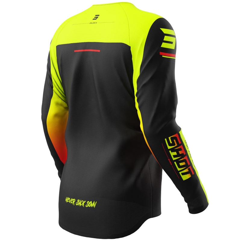 Vaikiški motokroso marškinėliai Shot Draw Block fluo yellow