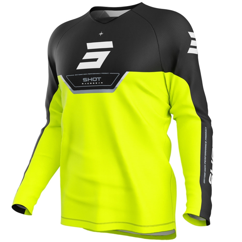 Vaikiški motokroso marškinėliai Shot Draw Daytona fluo yellow