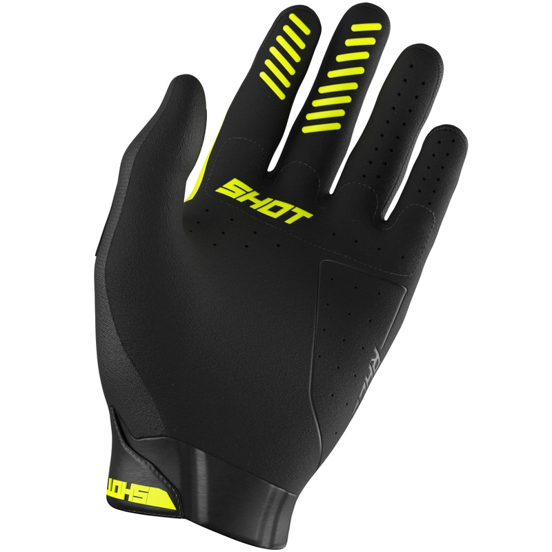 Vaikiškos motokroso pirštinės Shot Race Evo fluo yellow