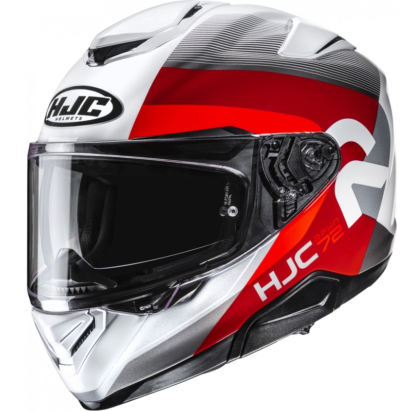 Integruotas motociklininko šalmas HJC RPHA 72 Phyta MC1 pilka-balta-raudona