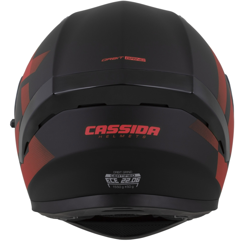 "Cassida Orbit Grind" integralus motociklininko šalmas matinis juodai raudonas