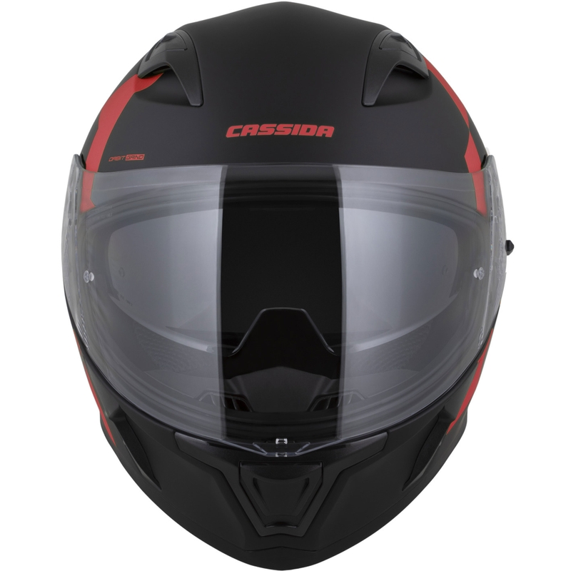 "Cassida Orbit Grind" integralus motociklininko šalmas matinis juodai raudonas