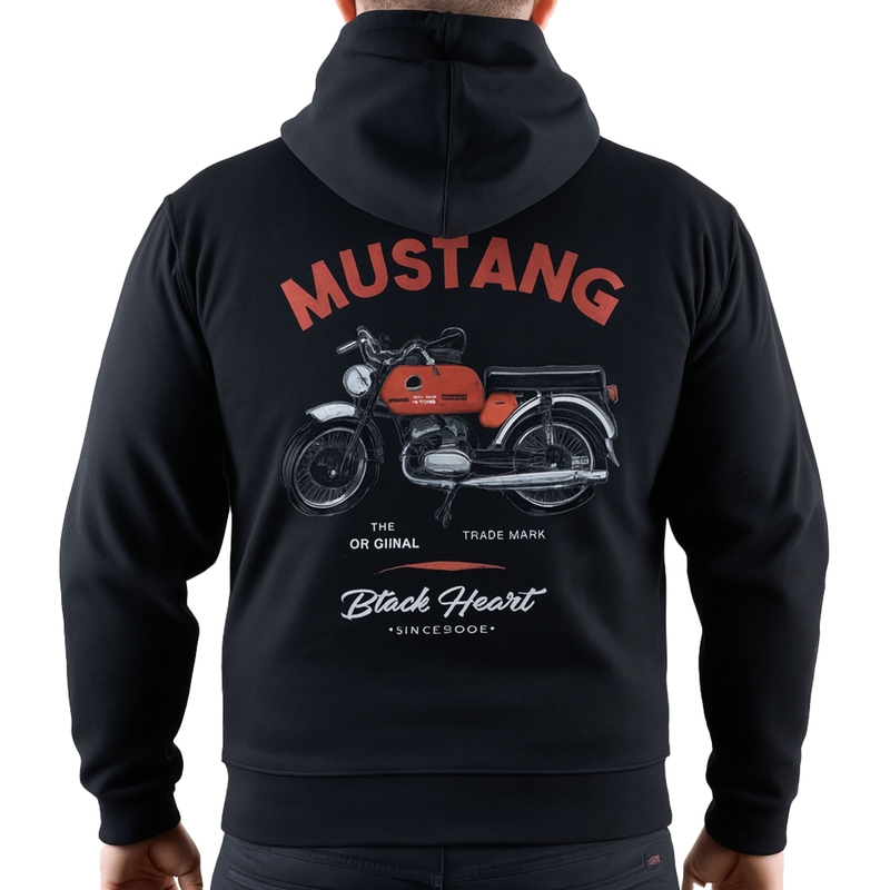 Striukė su gobtuvu Black Heart Mustang black