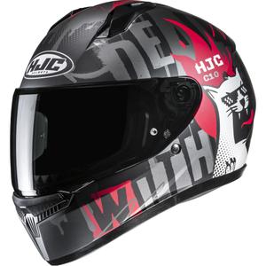 Vaikiškas integralus motociklininko šalmas HJC C10 Fop MC1SF juoda-žalia-raudona