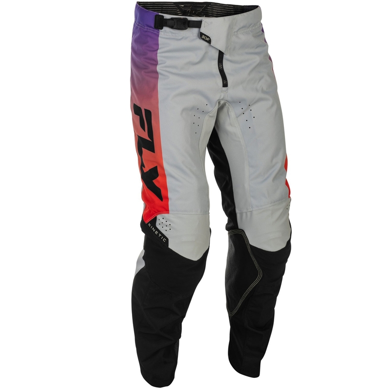 Motokroso kelnės FLY Racing - JAV Kinetic pilka-raudona-violetinė-juoda