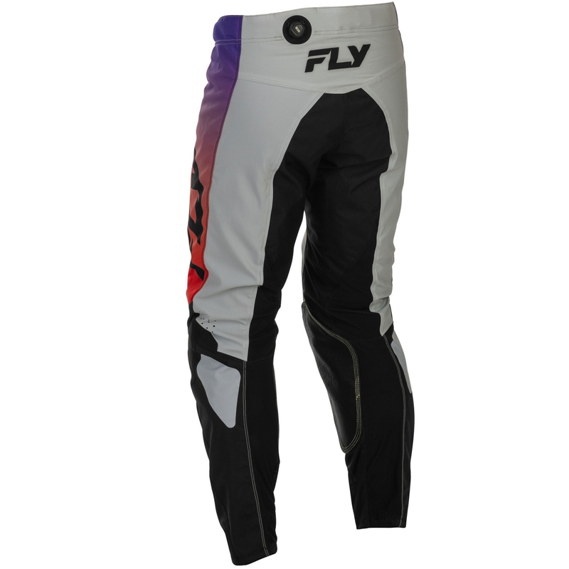 Motokroso kelnės FLY Racing - JAV Kinetic pilka-raudona-violetinė-juoda