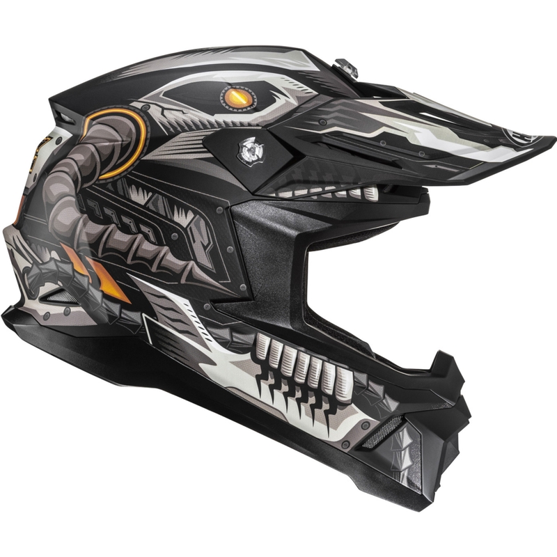 Motokroso šalmas HJC C50 Mecha Beast MC5SF juodai pilkas