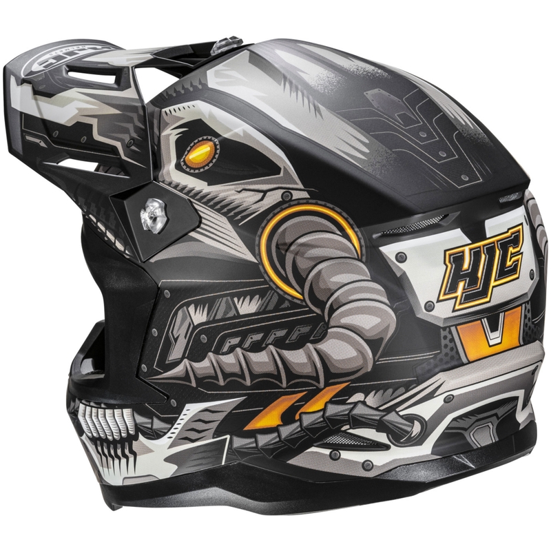 Motokroso šalmas HJC C50 Mecha Beast MC5SF juodai pilkas