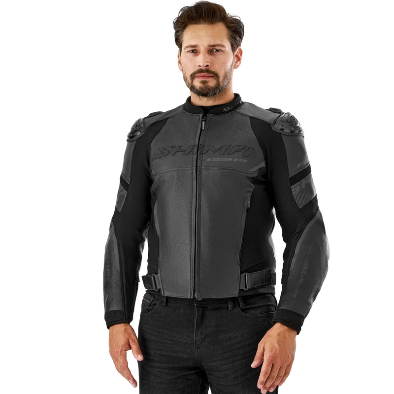 "Shima Bandit 2.0" juoda odinė motociklininko striukė