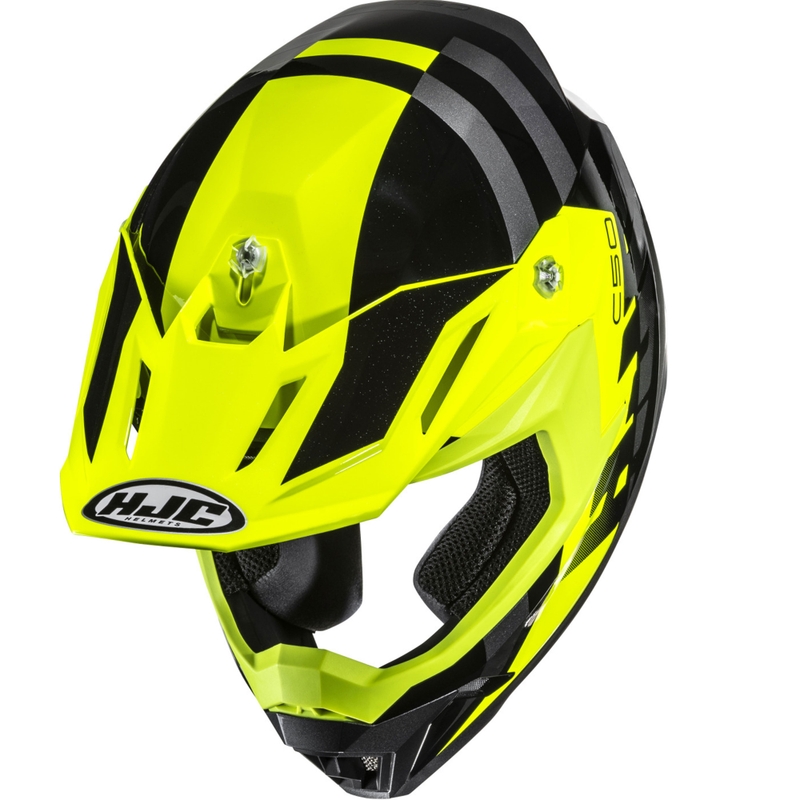 Motokroso šalmas HJC C50 Mirage MC3H juodas-fluo geltonas-pilkas
