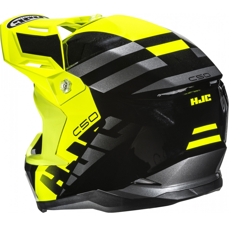 Motokroso šalmas HJC C50 Mirage MC3H juodas-fluo geltonas-pilkas