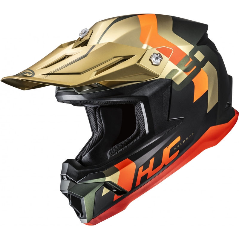 Motokroso šalmas HJC C50 Primal MC6HSF juodas-auksinis-oranžinis