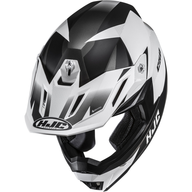 Motokroso šalmas HJC C50 Slide MC10SF juodai baltas