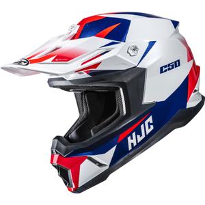 Motokroso šalmas HJC C50 Slide MC21 baltai-mėlynai-raudonas