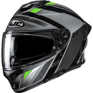 Integruotas motociklininko šalmas HJC C71 Faber MC4 juoda-pilka-fluo žalia