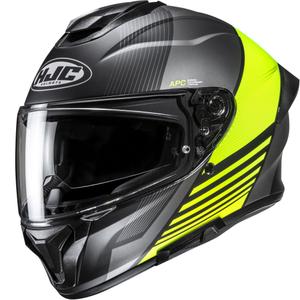 Integruotas motociklininko šalmas HJC C71 Morix MC3HSF juoda-pilka-fluo geltona
