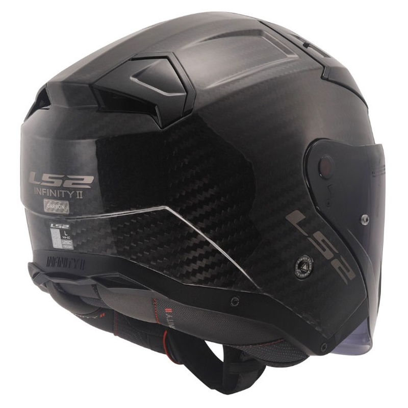 Atviras motociklininko šalmas LS2 OF603 Infinity II Carbon-06 juodas blizgus