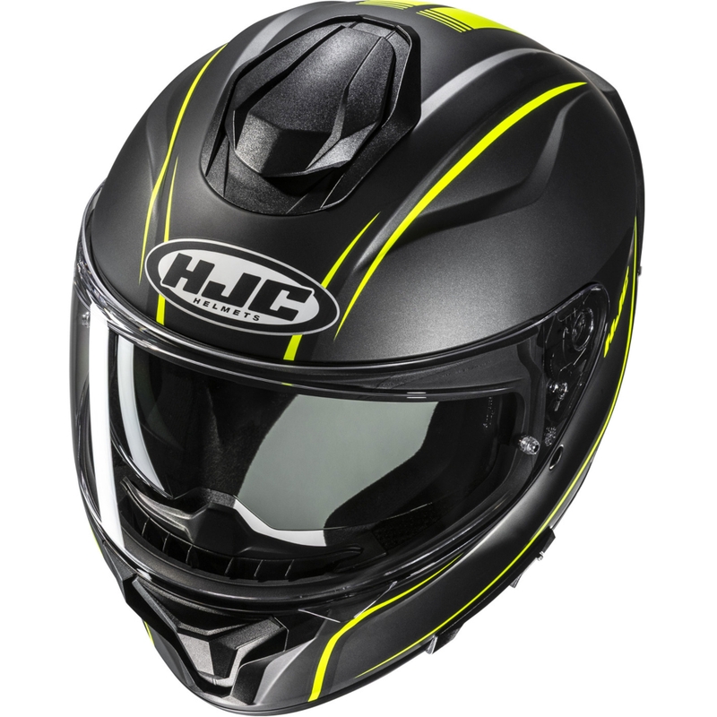 Integruotas motociklininko šalmas HJC C71 Quez MC3HSF juoda-fluo geltona