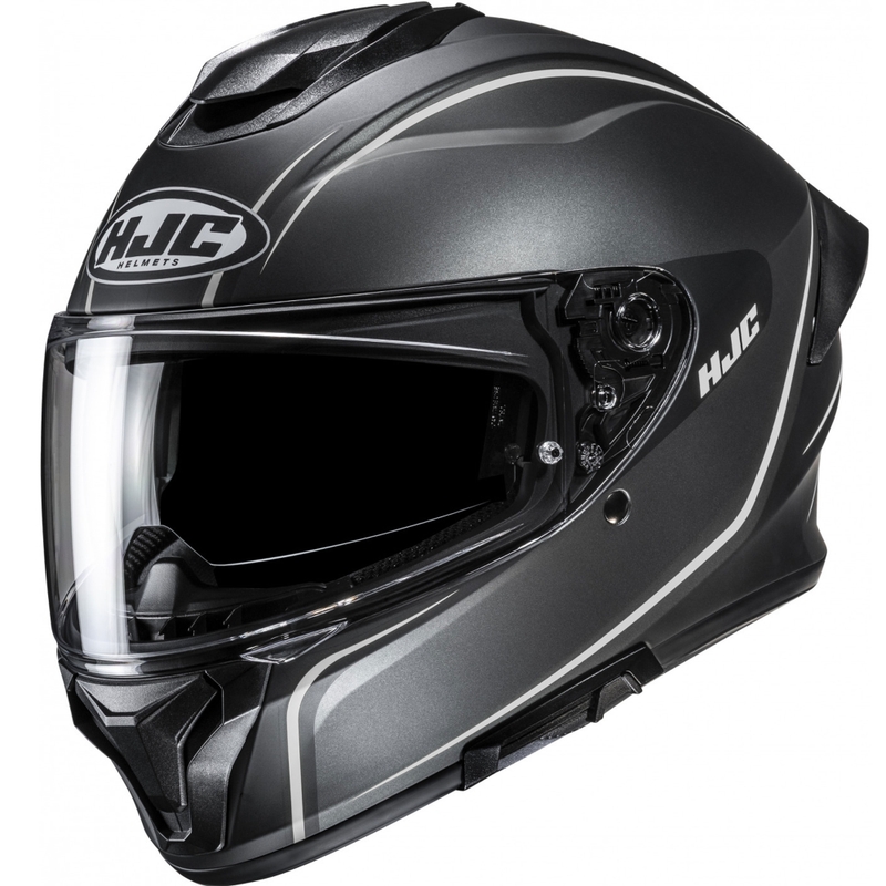 HJC C71 Quez juodas ir sidabrinis integralus motociklininko šalmas