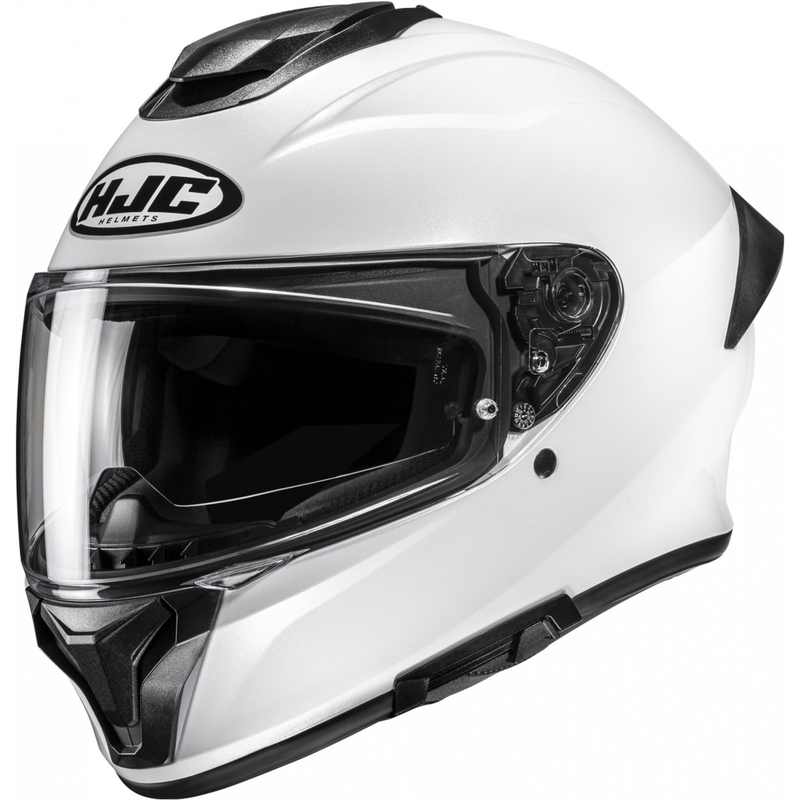 HJC C71 Solid pearl white integralus motociklininko šalmas
