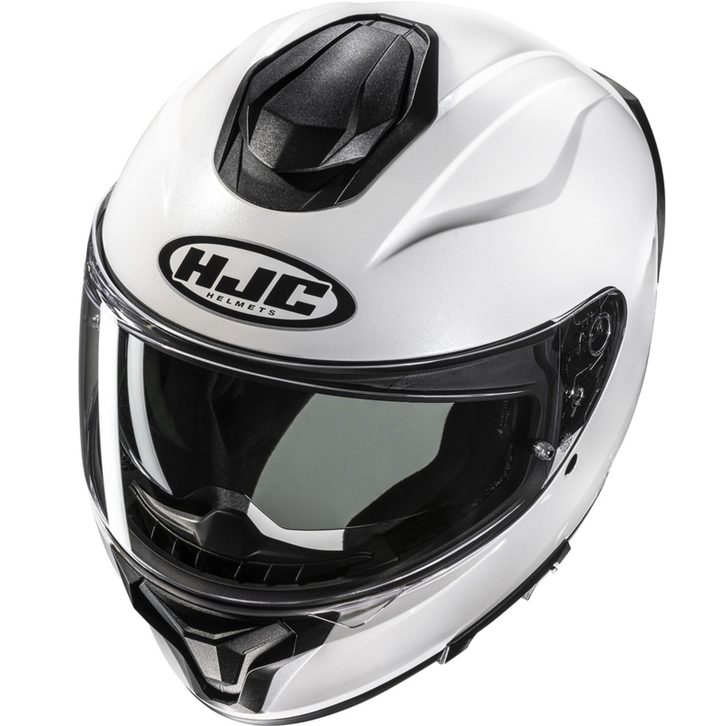 HJC C71 Solid pearl white integralus motociklininko šalmas