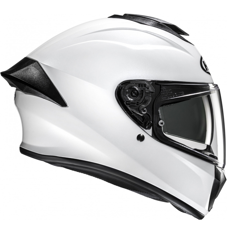 HJC C71 Solid pearl white integralus motociklininko šalmas