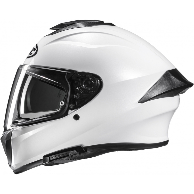 HJC C71 Solid pearl white integralus motociklininko šalmas