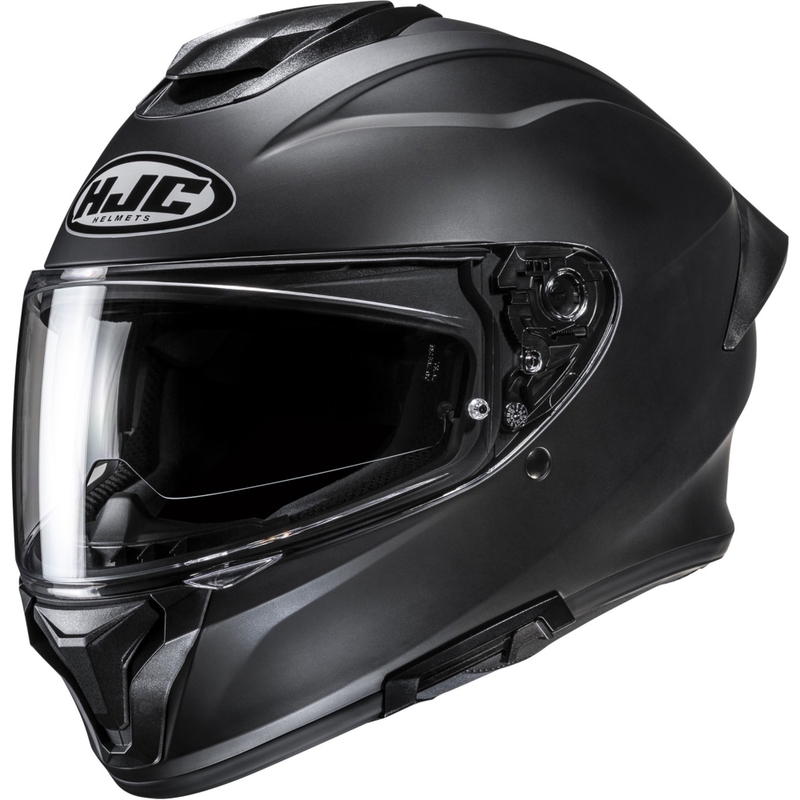 HJC C71 Solid pusiau plokščias integralus motociklininko šalmas juodas