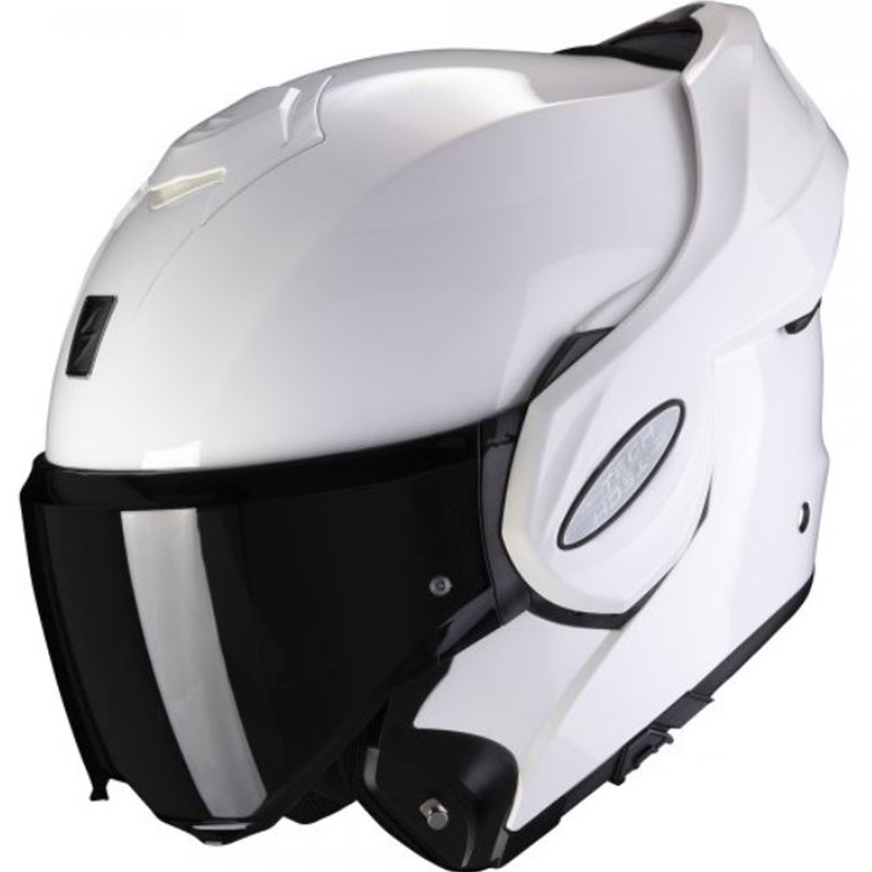 Scorpion EXO-TECH EVO atlenkiamas šalmas, baltas, blizgus