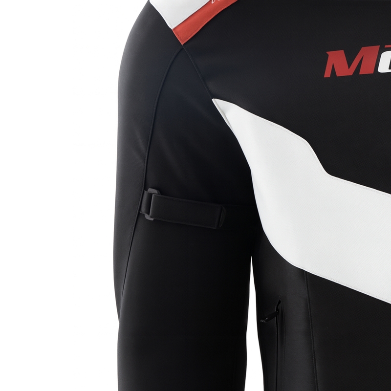Moteriška motociklo striukė „Motozem Team 2“ juoda-balta