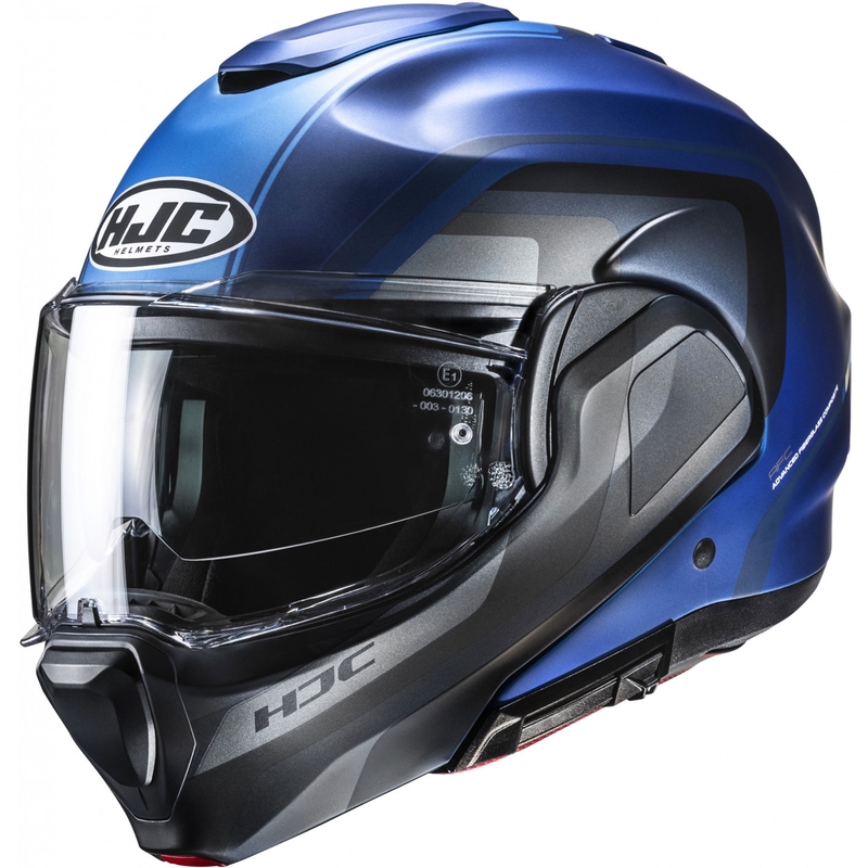 HJC F100 Reff MC2SF mėlynai pilkas atlenkiamas motociklininko šalmas