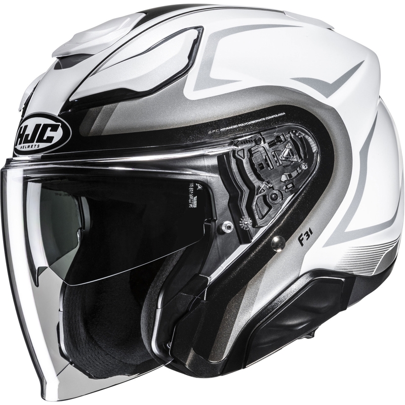 Atviras motociklininko šalmas HJC F31 Bask MC10 baltas-sidabrinis
