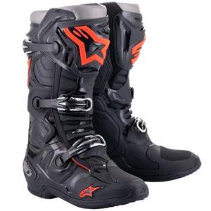 Alpinestars Tech 10 black-fluo red-grey motociklininko batai