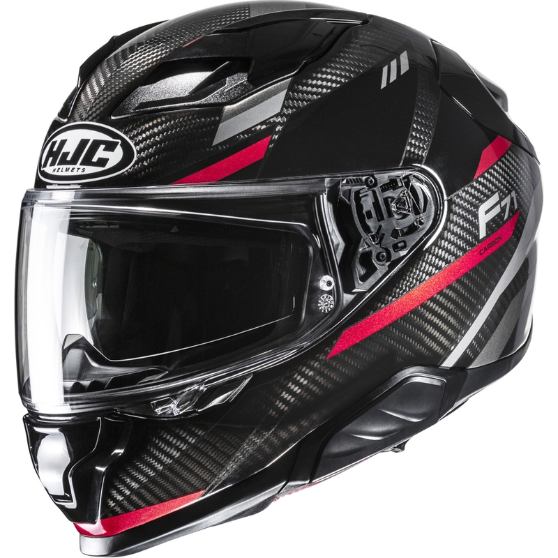 Integruotas motociklininko šalmas HJC F71 CARBON Esira MC1 juodai raudonas
