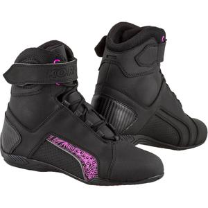 Moteriški "Kore Velcro 2.0" motociklininko batai juodai violetinės spalvos