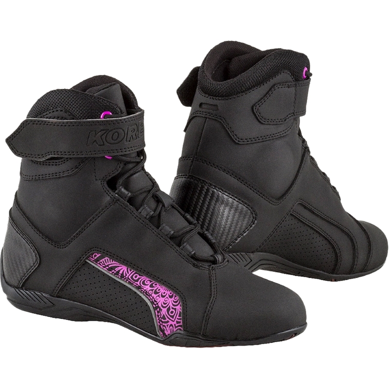 Moteriški "Kore Velcro 2.0" motociklininko batai juodai violetinės spalvos