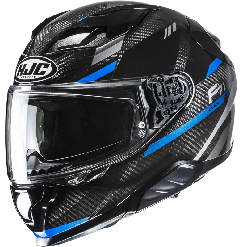 Integruotas motociklininko šalmas HJC F71 CARBON Esira MC2 juodai mėlynas