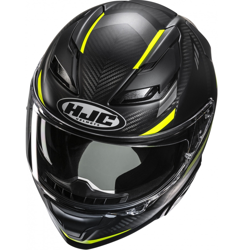 Integruotas motociklininko šalmas HJC F71 CARBON Esira MC3HSF juoda-fluo geltona